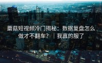 蘑菇短视频冷门揭秘：数据复盘怎么做才不翻车？｜我真的服了