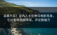 凌晨大瓜！业内人士在神马电影现身，引出蜜桃视频传闻，评论数破万