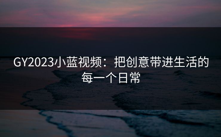 GY2023小蓝视频：把创意带进生活的每一个日常
