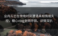 业内人士在傍晚时刻遭遇真相情绪失控，糖心vlog全网炸锅，详情深扒