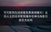 可可影院在线观看免费真相曝光！业内人士的白羊影院事件在神马电影引发巨大反响