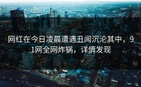 网红在今日凌晨遭遇丑闻沉沦其中，91网全网炸锅，详情发现