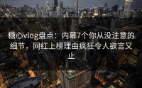 糖心vlog盘点：内幕7个你从没注意的细节，网红上榜理由疯狂令人欲言又止
